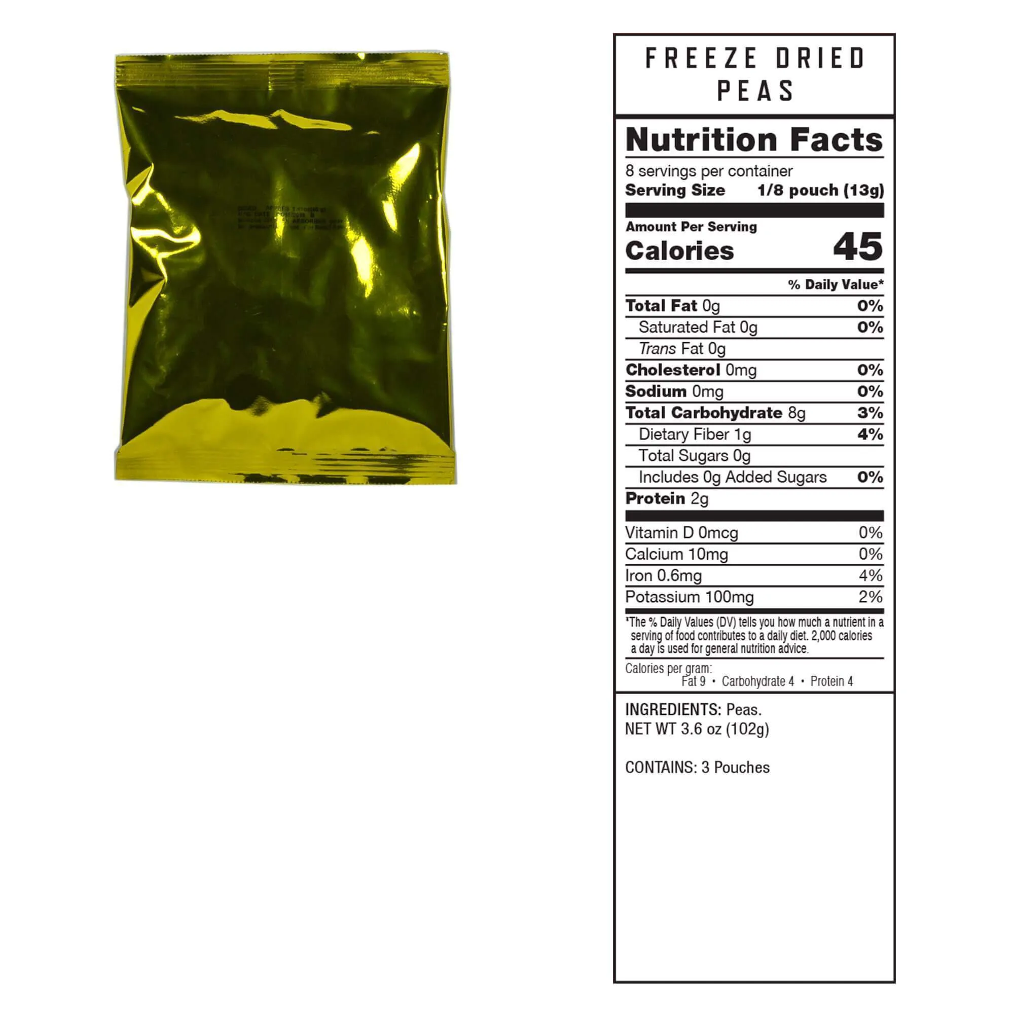 120 Serving Freeze Dried Vegetable Emergency Food Supply