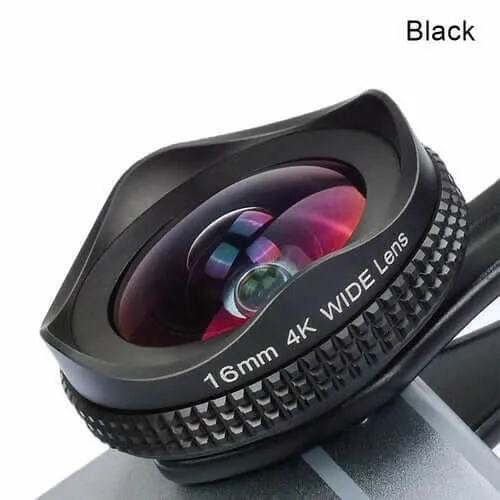 16mm 4K Super Wide Angle Macro Phone Lens 2 in 1 15X Distortionless HD