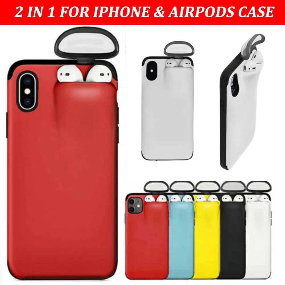 2 In 1 Phone Case Earphone Storage Box For iPhone