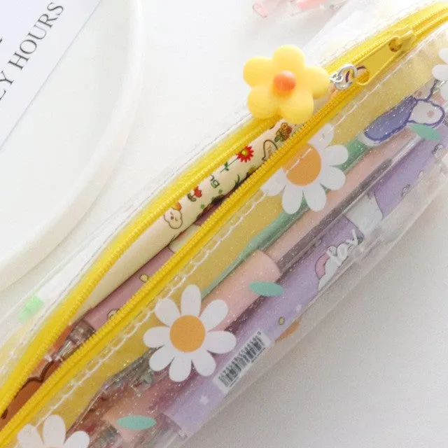 20 * 6cm Cute Simple Transparent PVC Printing Pencil Case Pencil Bag Pencil Case for Student Girl