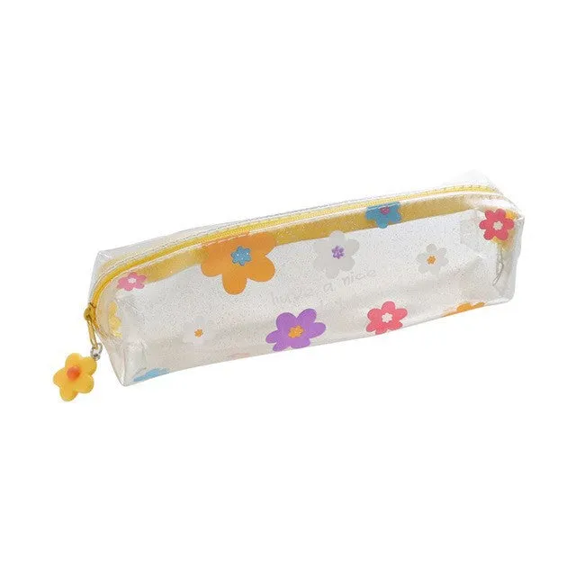 20 * 6cm Cute Simple Transparent PVC Printing Pencil Case Pencil Bag Pencil Case for Student Girl