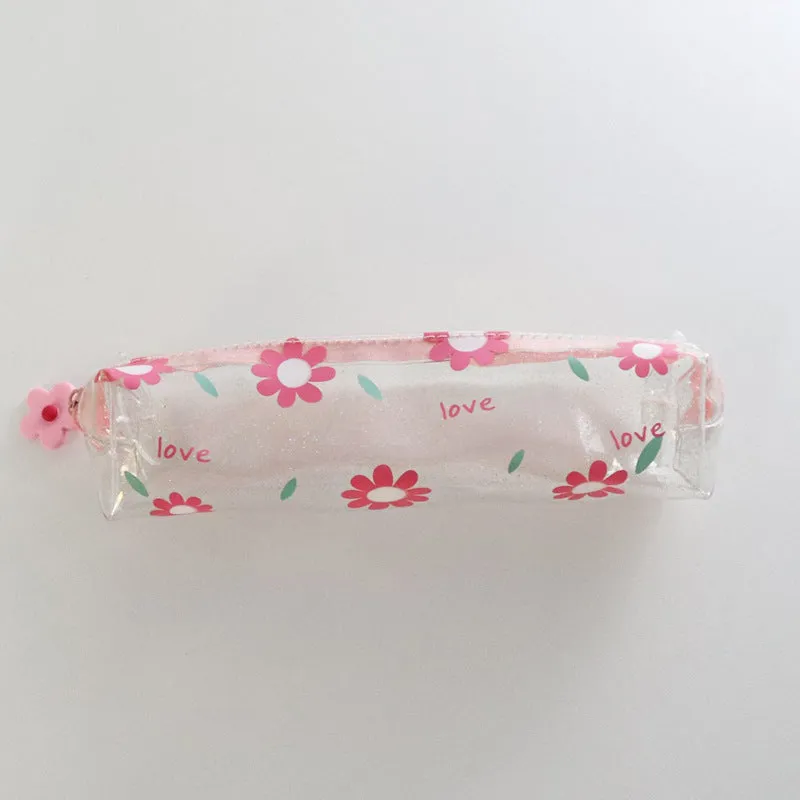 20 * 6cm Cute Simple Transparent PVC Printing Pencil Case Pencil Bag Pencil Case for Student Girl