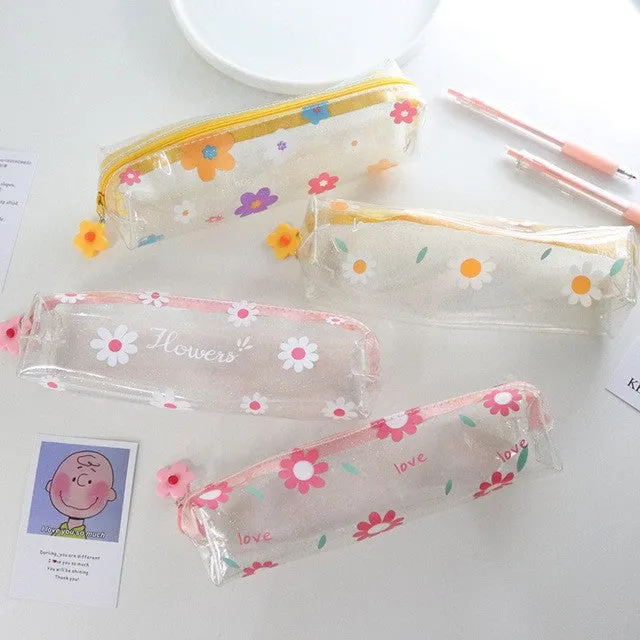 20 * 6cm Cute Simple Transparent PVC Printing Pencil Case Pencil Bag Pencil Case for Student Girl