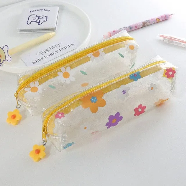 20 * 6cm Cute Simple Transparent PVC Printing Pencil Case Pencil Bag Pencil Case for Student Girl