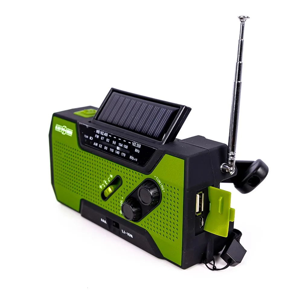 4-in-1 Emergency Solar Flashlight & AM/FM/NOAA Weather Radio w/ Hand Crank by Ready Hour