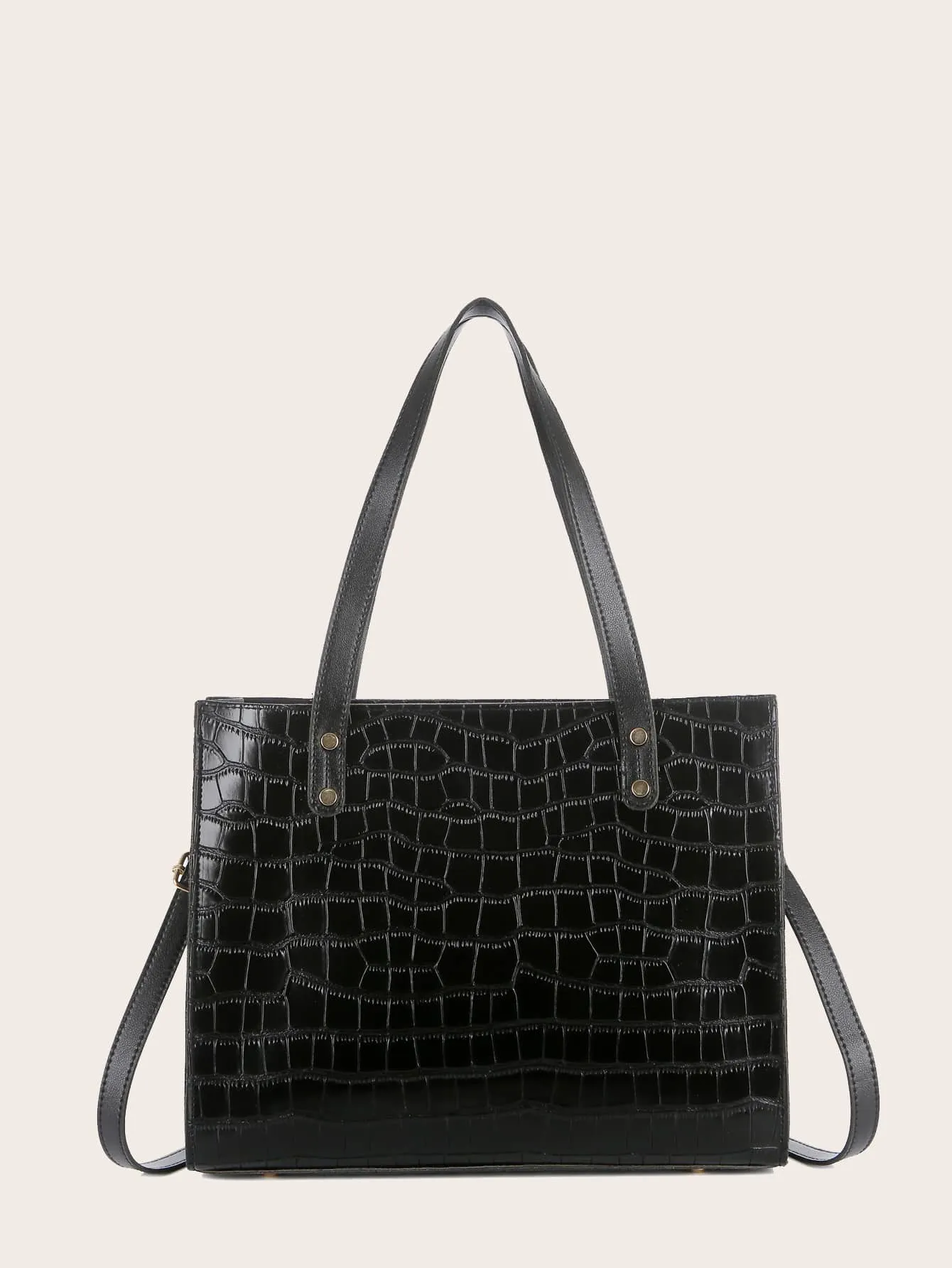 4pcs Croc Embossed Tote Bag Set