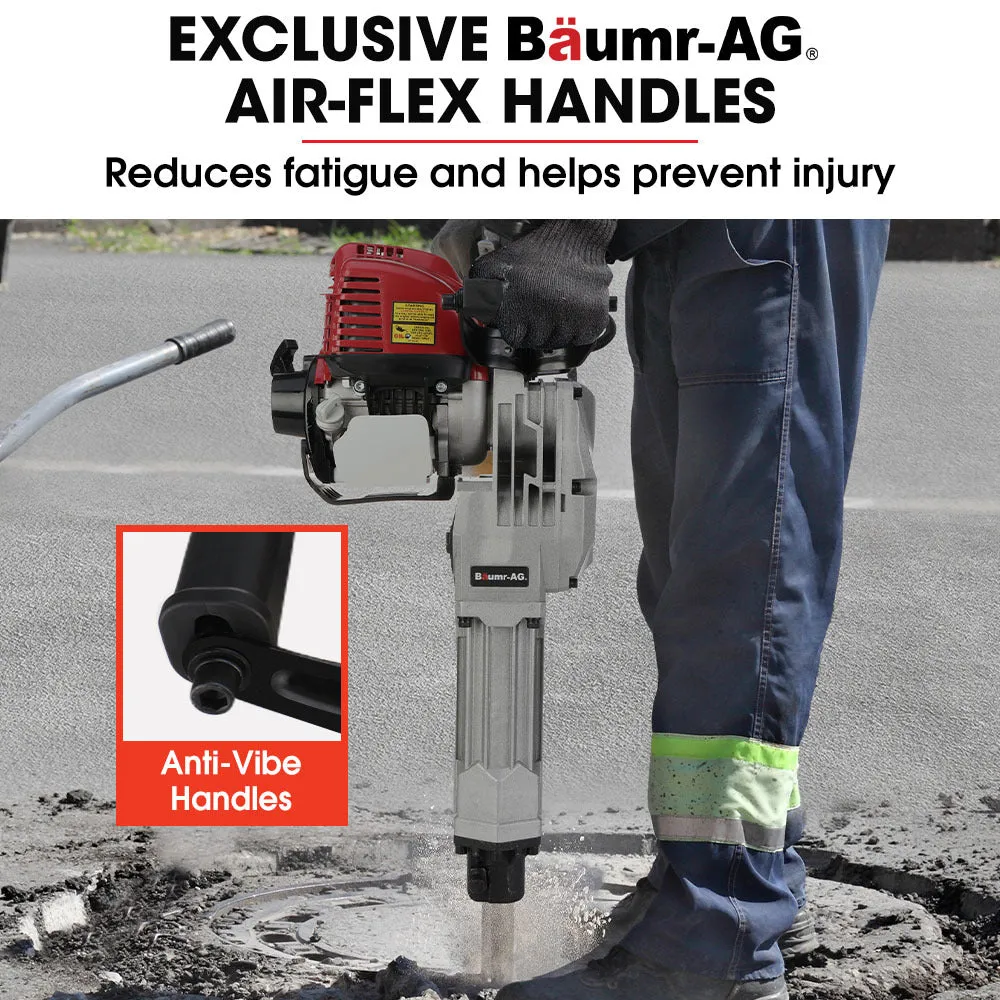 65J 4-Stroke Petrol Jackhammer, 40cc, 2 Chisels - Baumr-AG