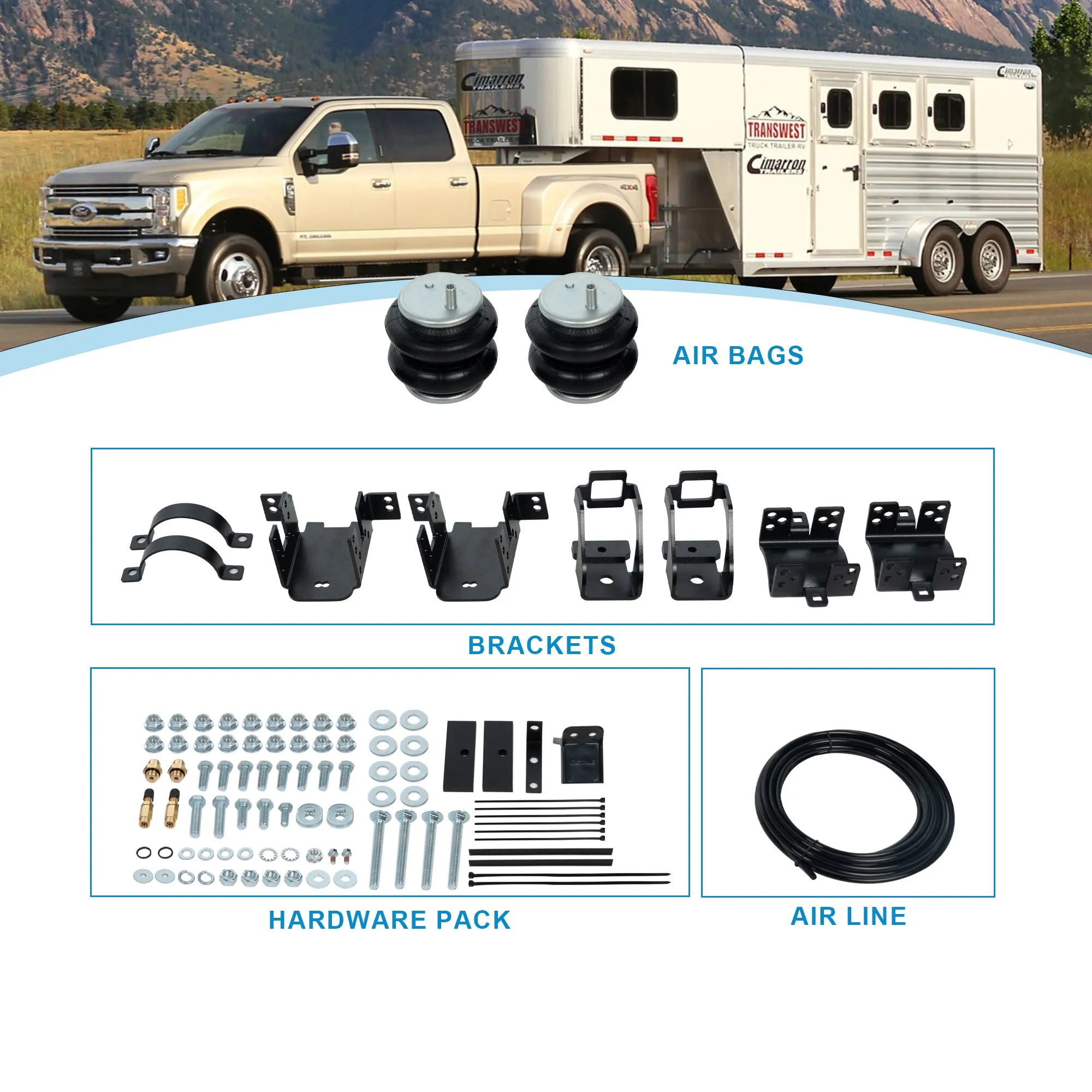 Air Suspension Kit for 1999-2004, 2008-2010 Ford F250 F350 RAS2550