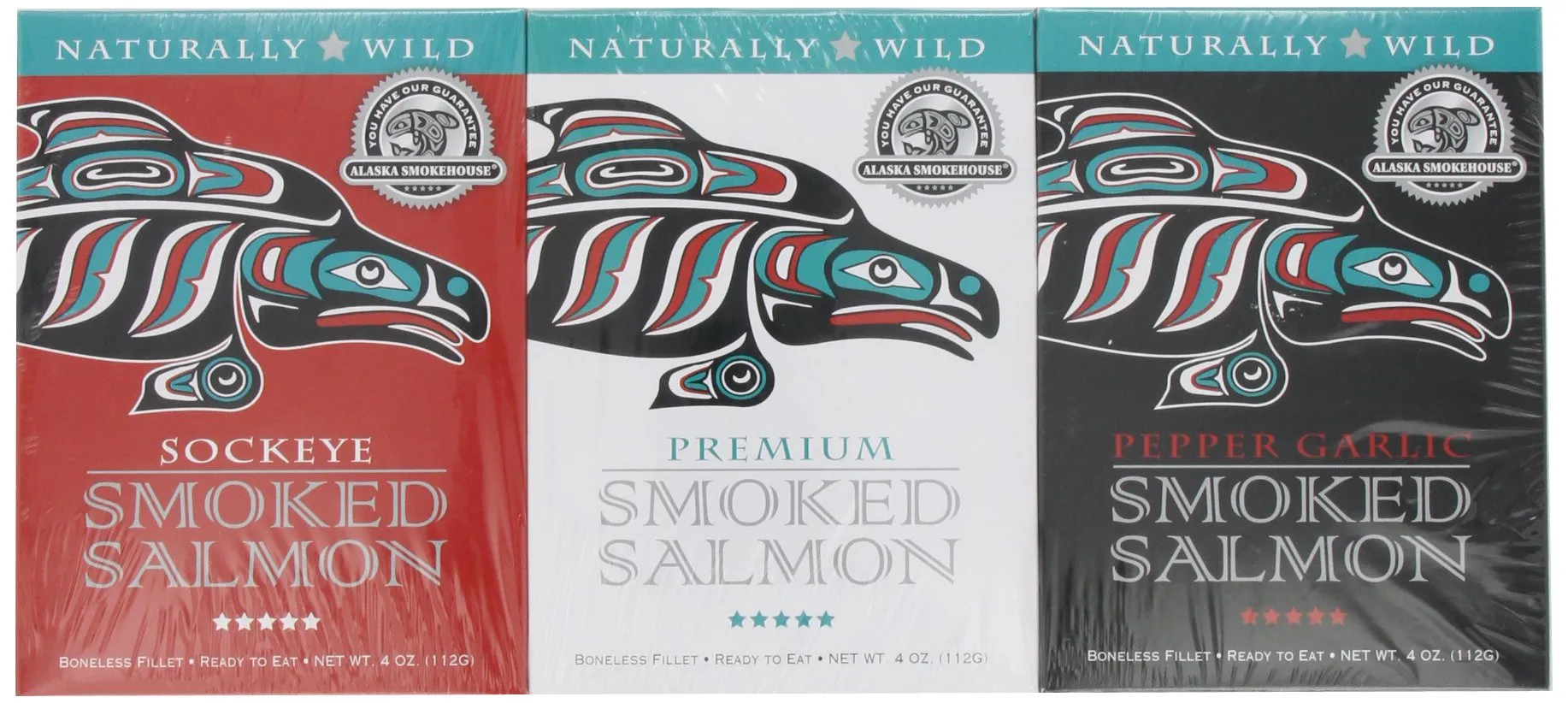 Alaska Smokehouse - Trio of Smoked Salmon - Variety 3 Pack