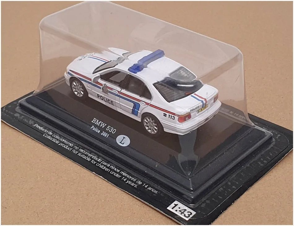 Altaya 1/43 Scale 29324B - 2001 BMW 530 Luxembourg Police Car - White