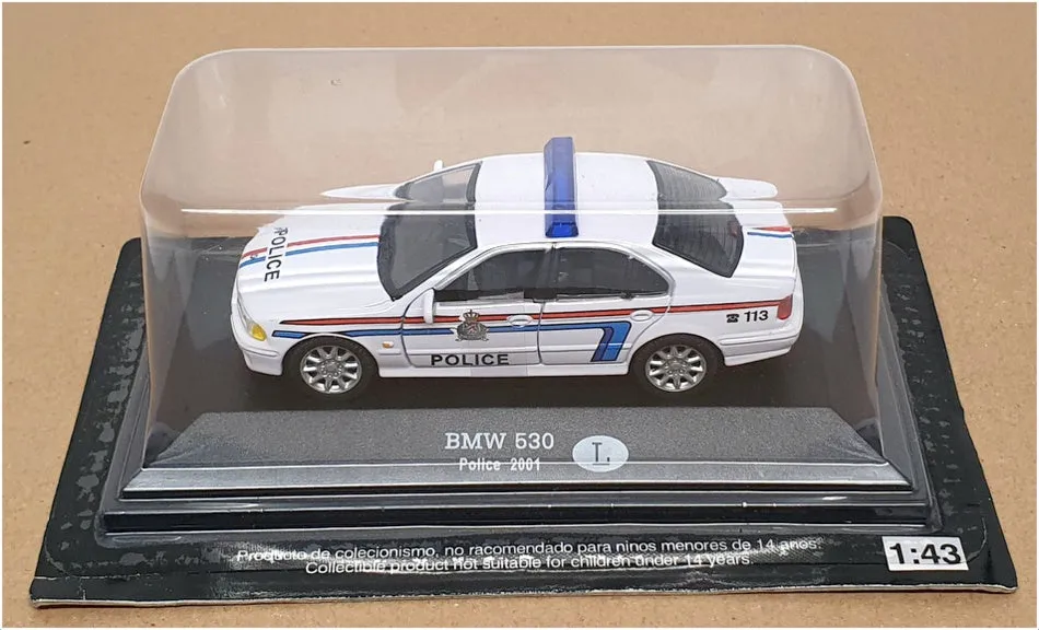 Altaya 1/43 Scale 29324B - 2001 BMW 530 Luxembourg Police Car - White