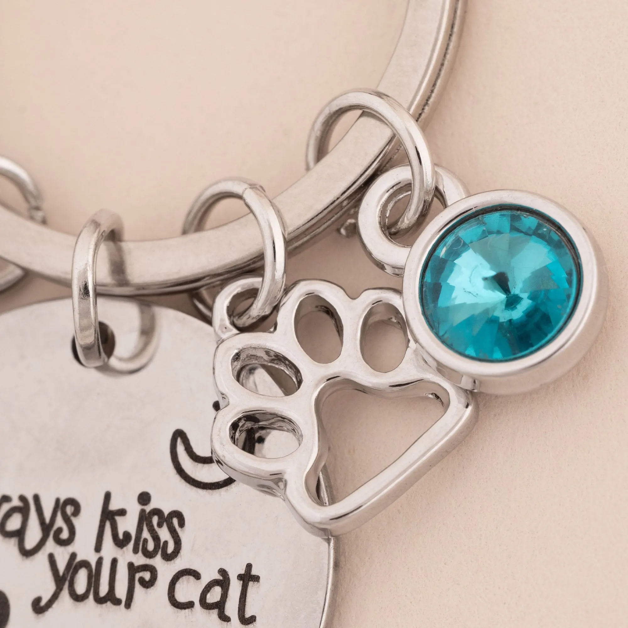 Always Kiss Your Pet Goodnight Charm Keychain