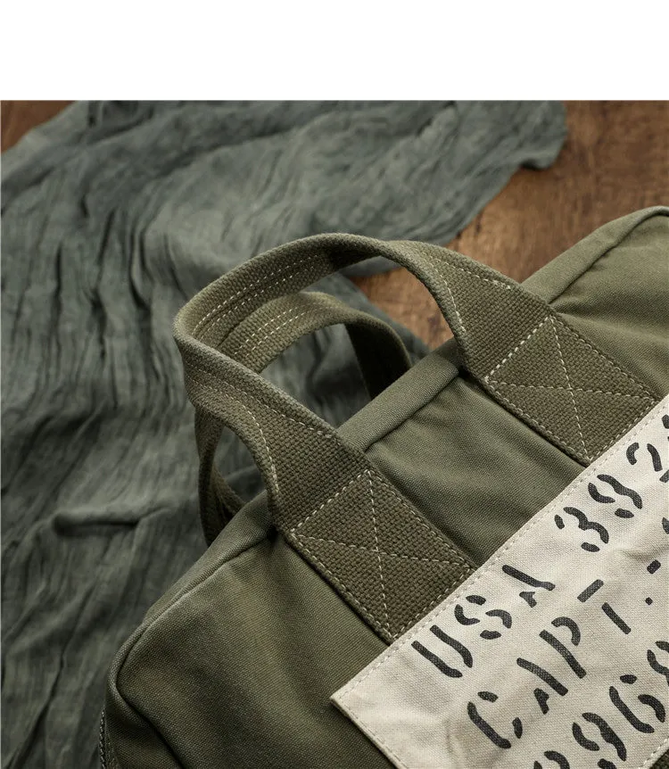 Army Style Carrier Bag for Mens Canvas Military Duffle Bag Pilot Bag Canvas Military Bag