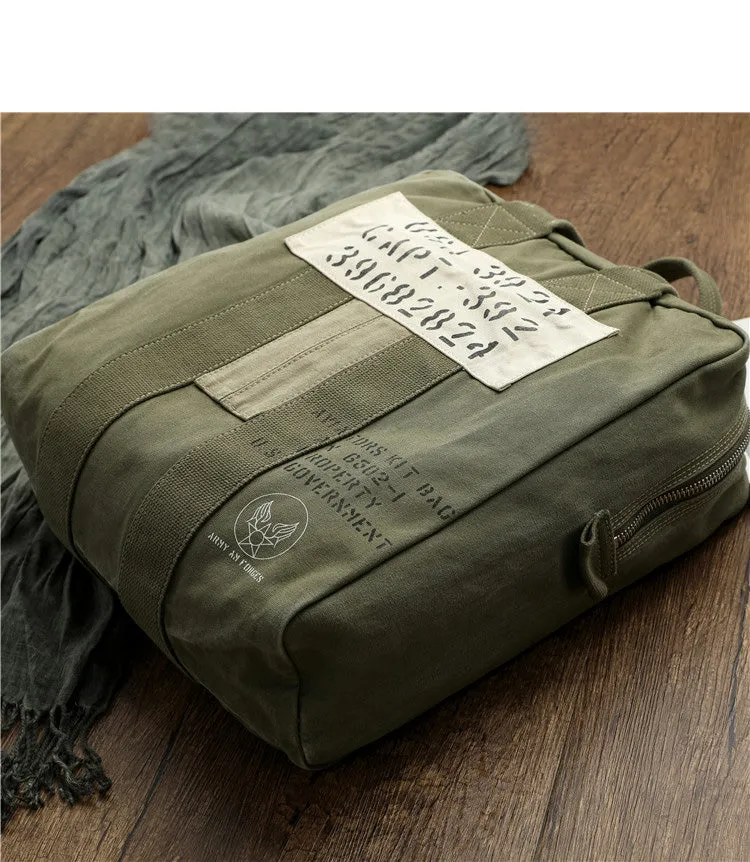 Army Style Carrier Bag for Mens Canvas Military Duffle Bag Pilot Bag Canvas Military Bag