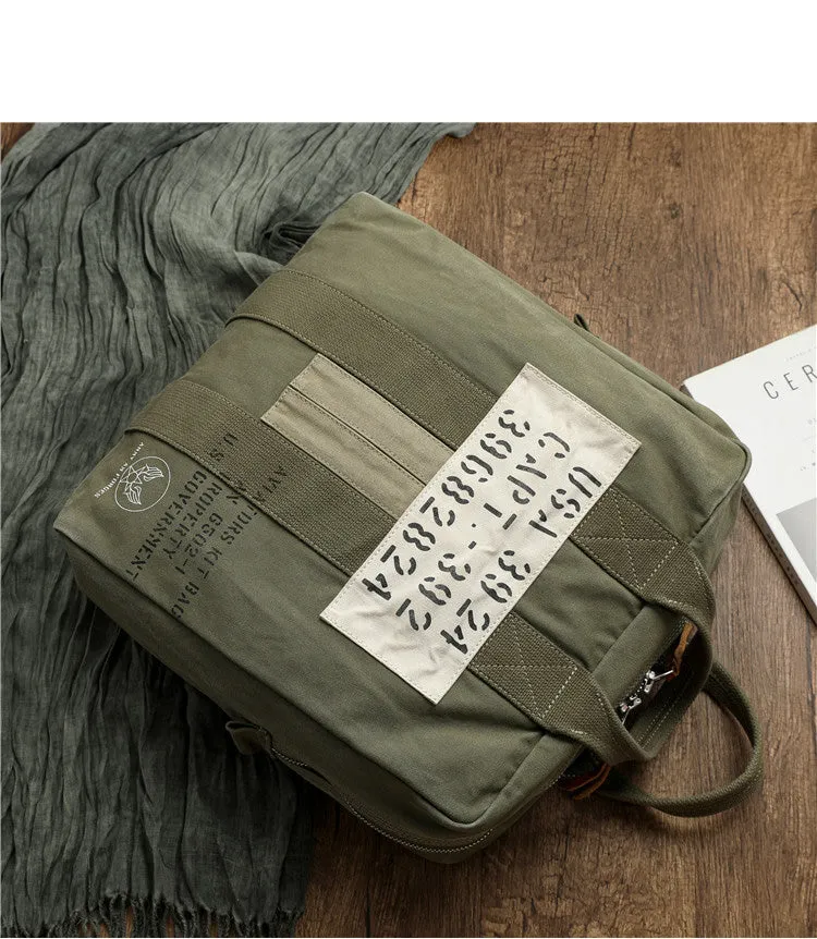 Army Style Carrier Bag for Mens Canvas Military Duffle Bag Pilot Bag Canvas Military Bag