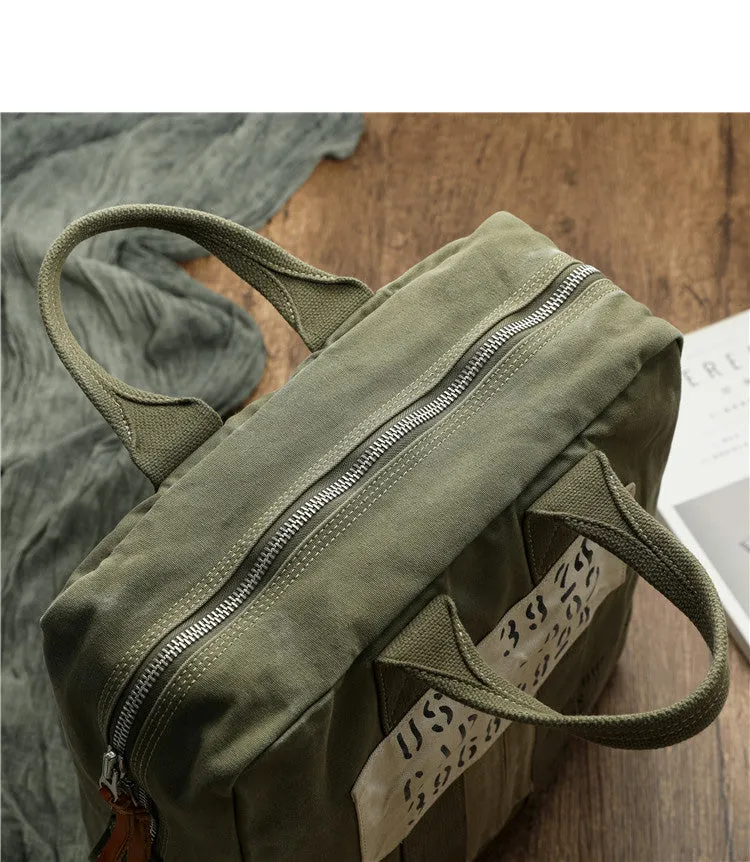 Army Style Carrier Bag for Mens Canvas Military Duffle Bag Pilot Bag Canvas Military Bag