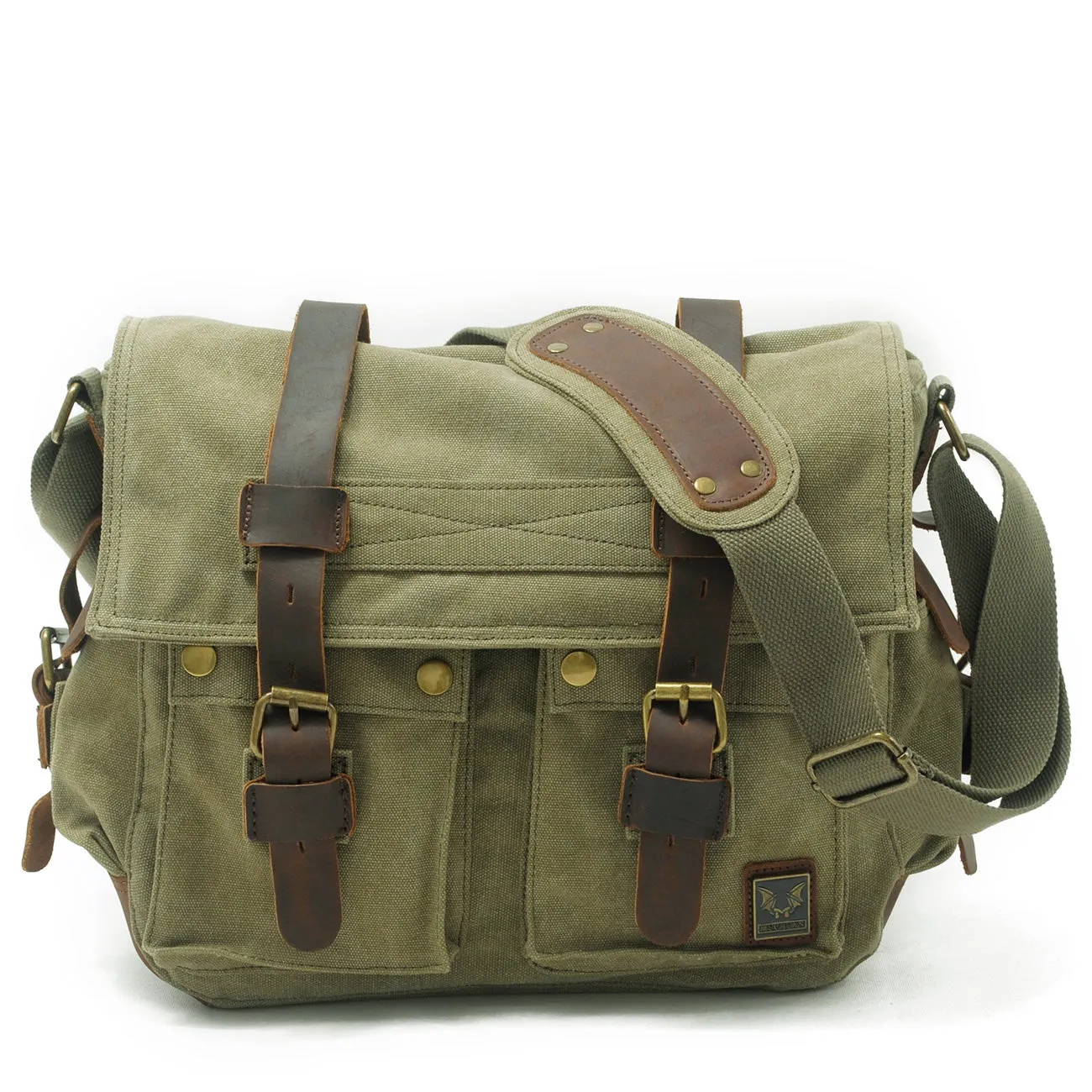 Arxus  15.6"-17.3" Men's Messenger Bag Vintage Canvas Leather Military Shoulder Laptop Bag