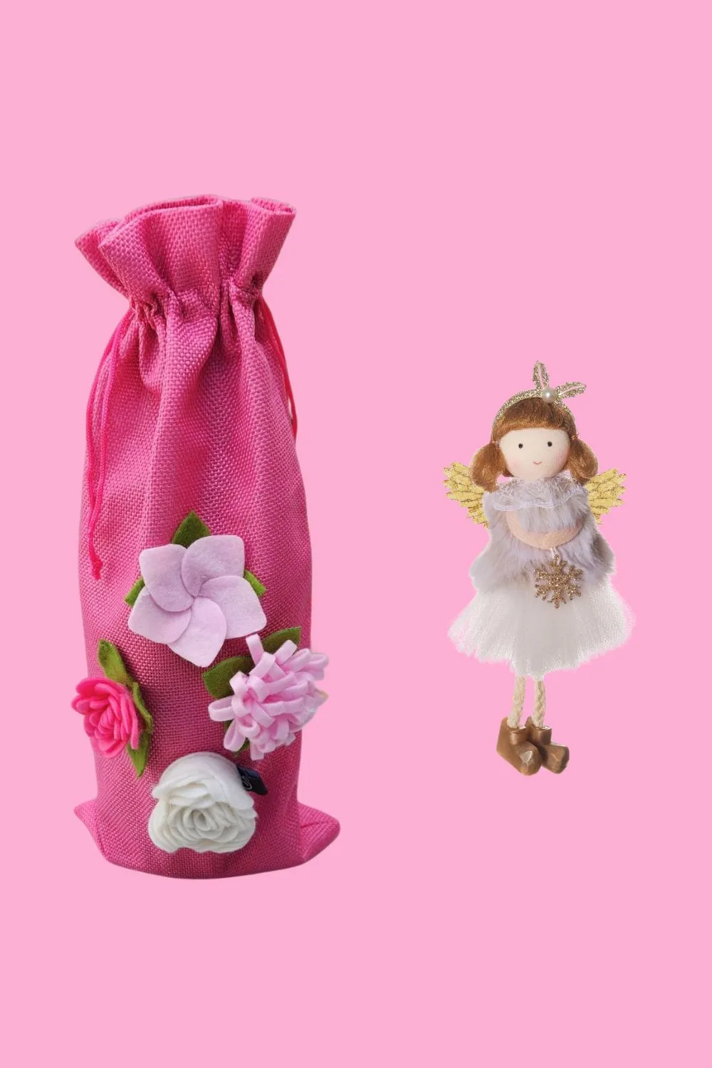 AS Wine Gift Bag - Pink Floral