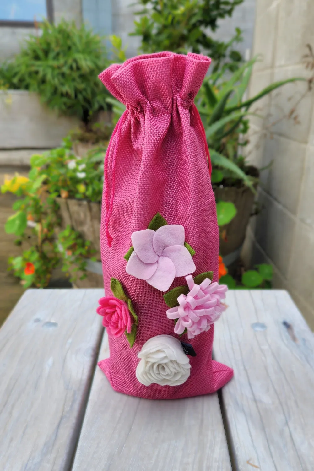 AS Wine Gift Bag - Pink Floral