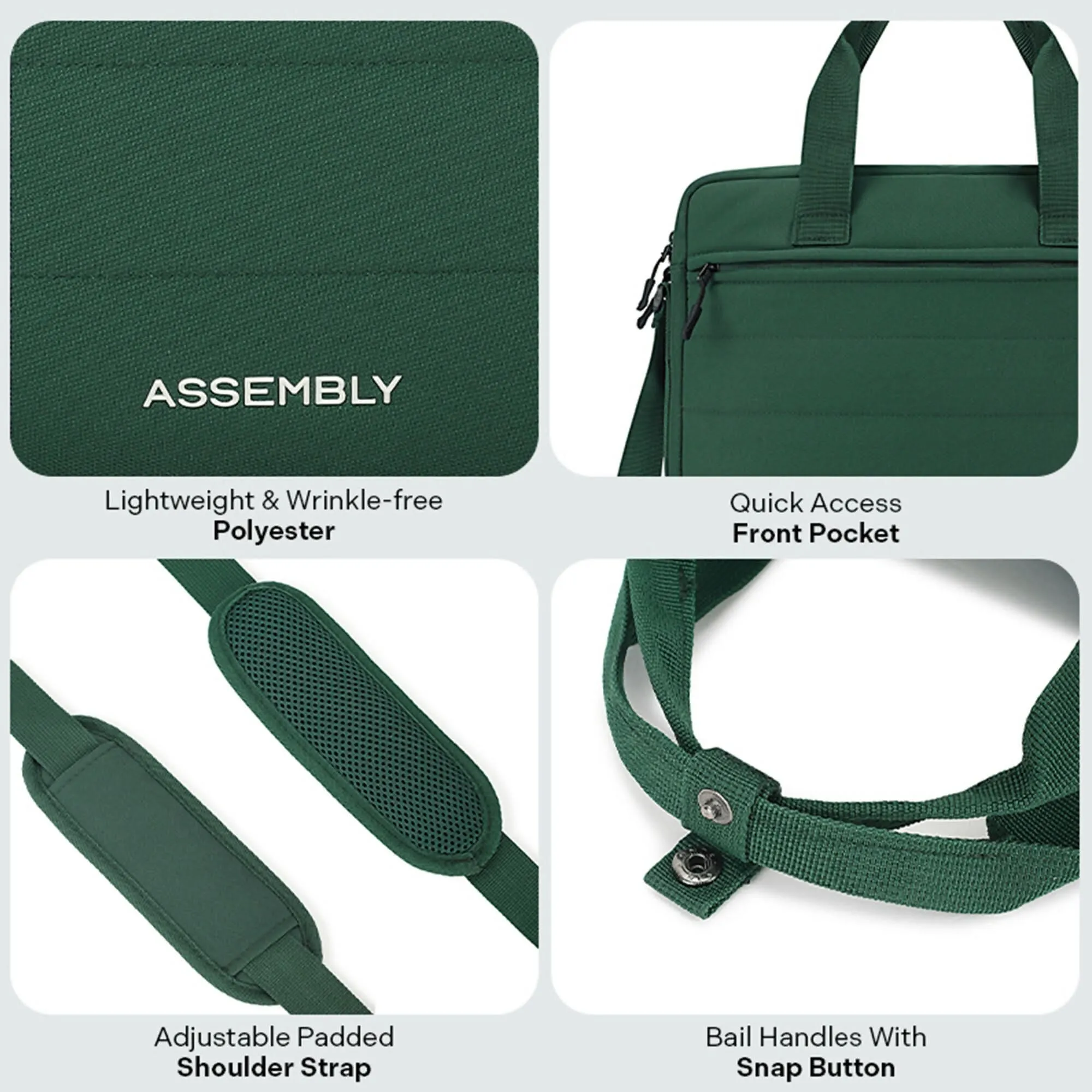 Assembly Unisex laptop / messenger bag for offivce / college(Green)