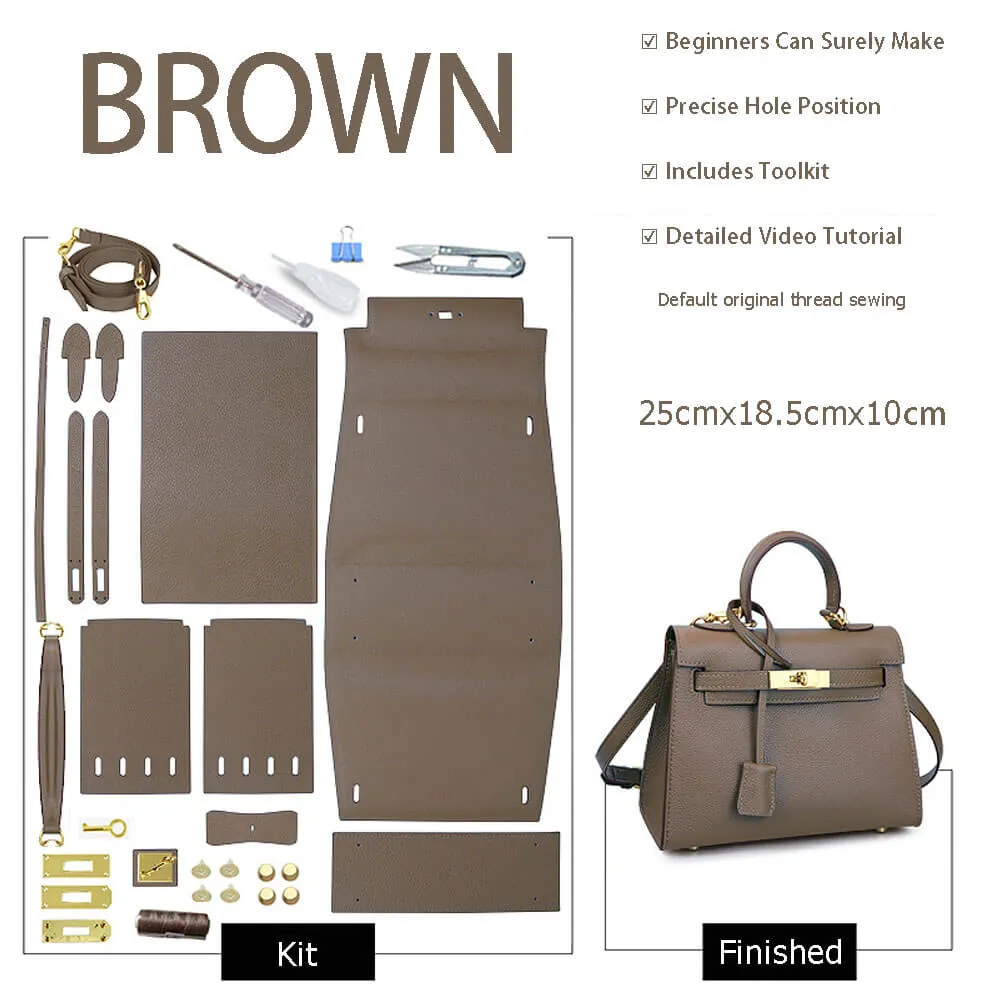 BABYLON™ Kelly Bag Oblique Hole Togo Leather DIY Kit