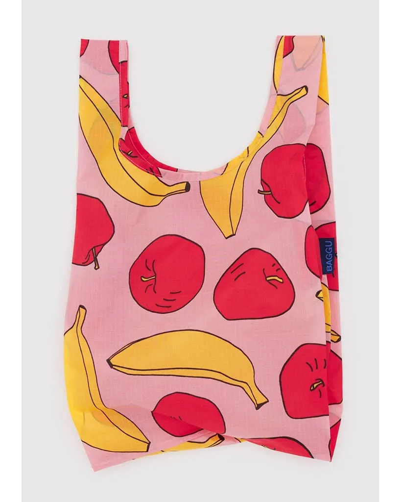 Baggu Small Reusable Bag - Light Pink Apples & Bananas