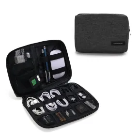 BAGSMART Electronic Organizer Small Travel Cable Organizer Bag for Hard Drives, Cables, Phone, USB, SD Card, Black