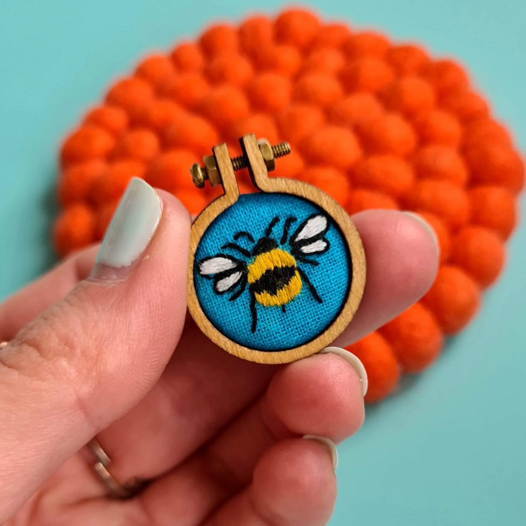 Bee Keyring Embroidery Kit