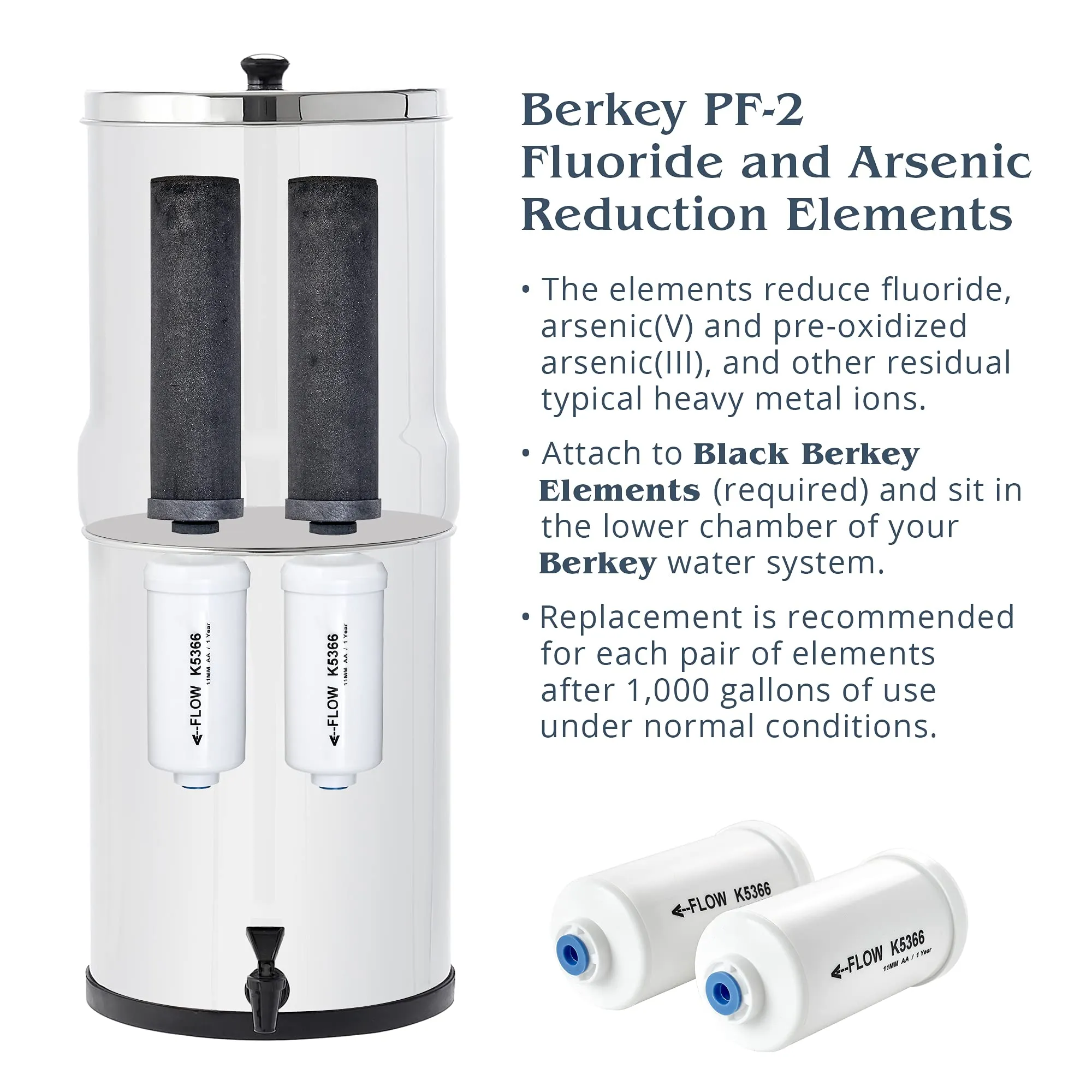 Berkey - PF-2 Fluoride and Arsenic Reduction Elements - 4 Pack