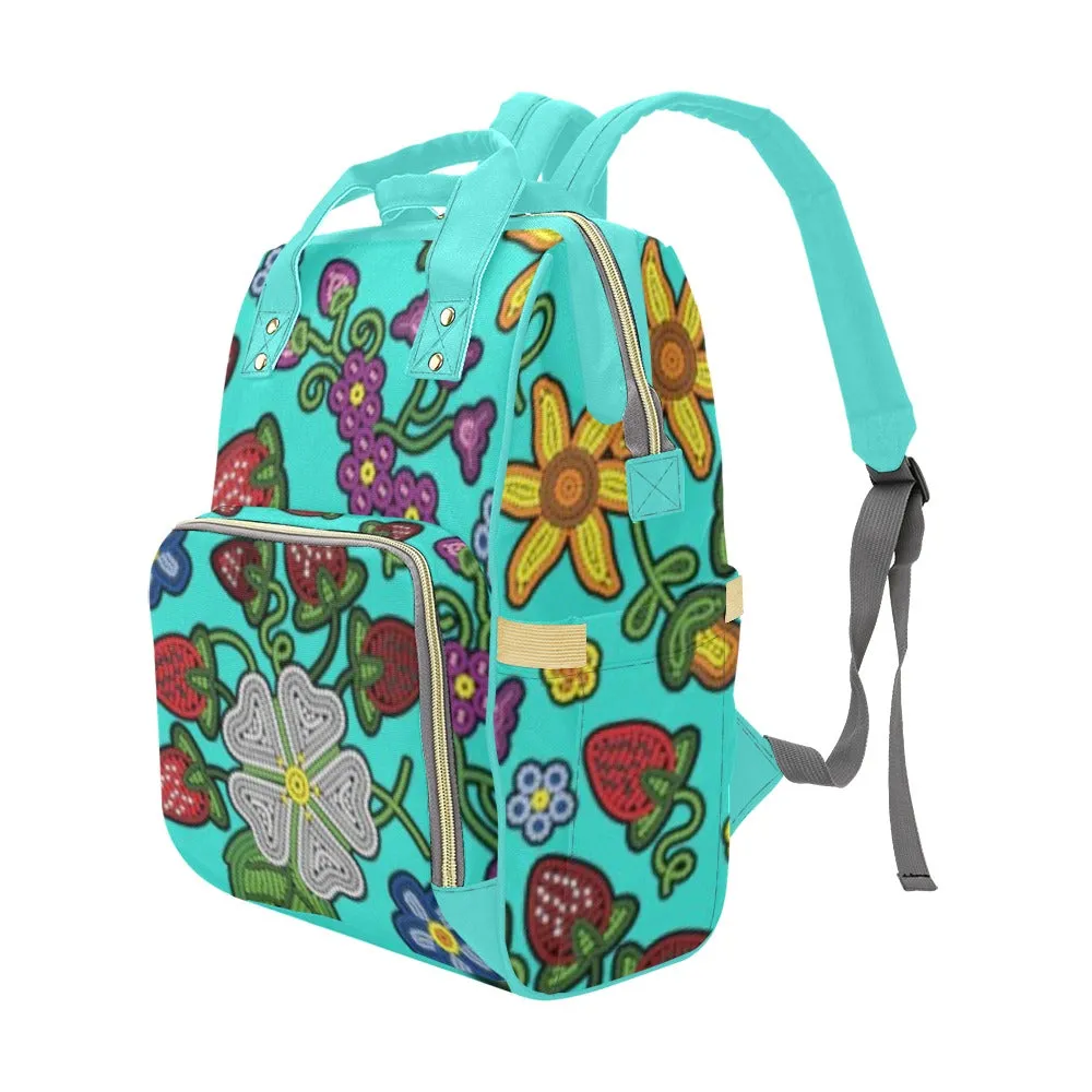 Berry Pop Turquoise Multi-Function Diaper Backpack/Diaper Bag