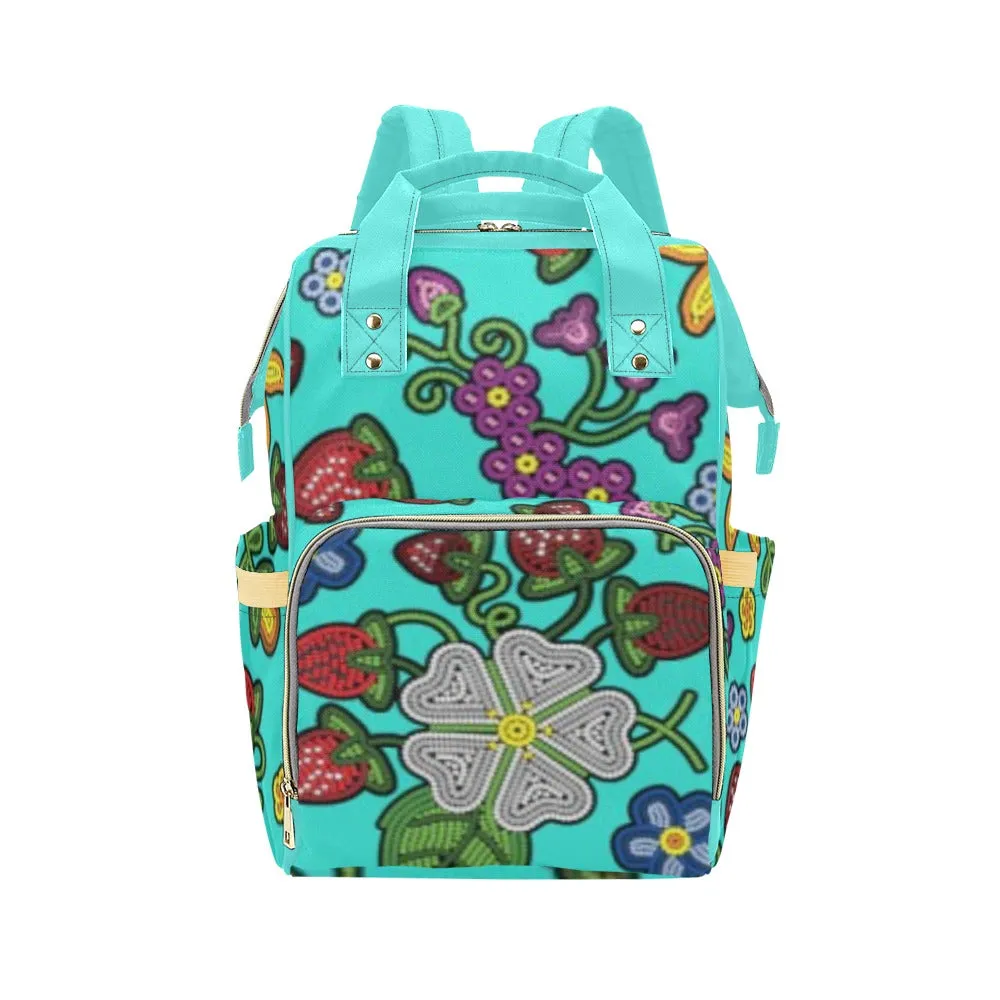 Berry Pop Turquoise Multi-Function Diaper Backpack/Diaper Bag