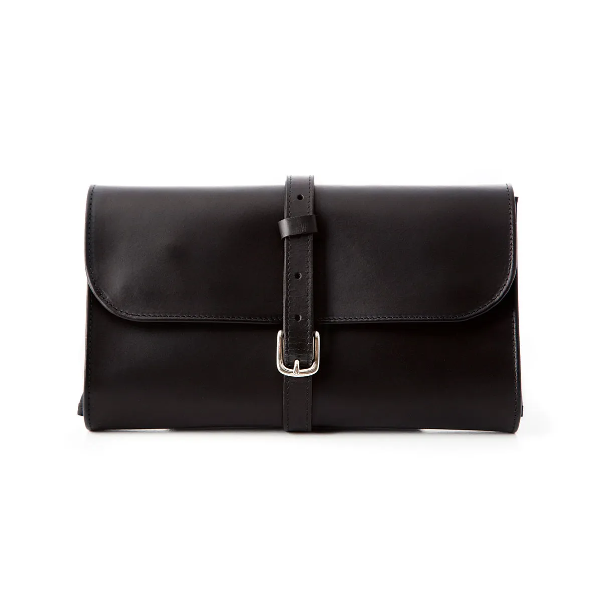 Black Leather Hanging Wash Bag