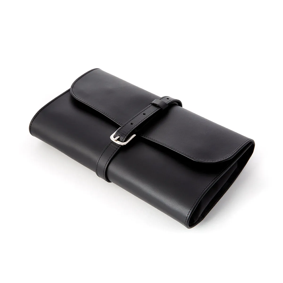 Black Leather Hanging Wash Bag