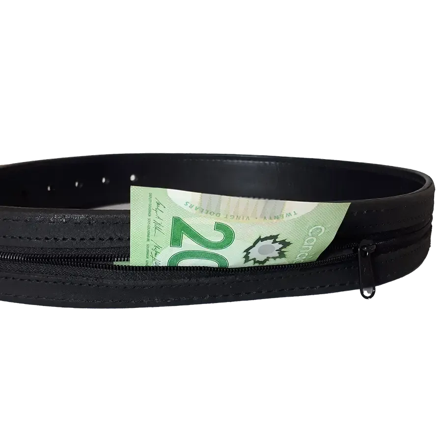 BOL Men's Hidden Pocket Grain Leather Money Belt