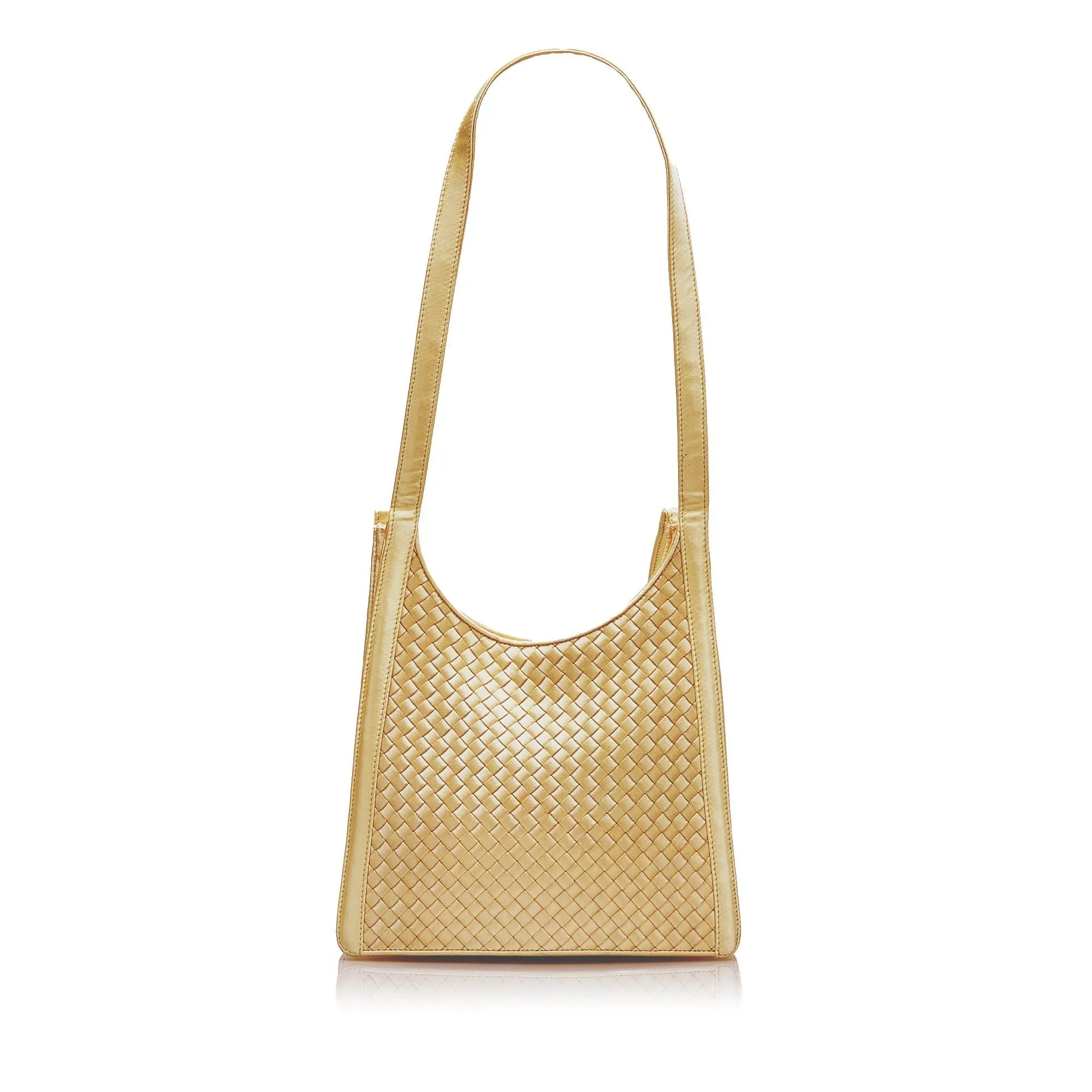 Bottega Veneta Intrecciato Satin Shoulder Bag (SHG-36709)