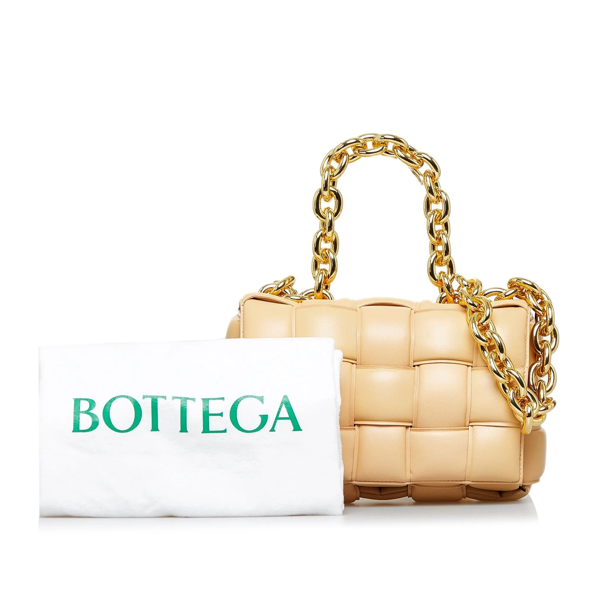 Bottega Veneta Padded Chain Cassette Beige