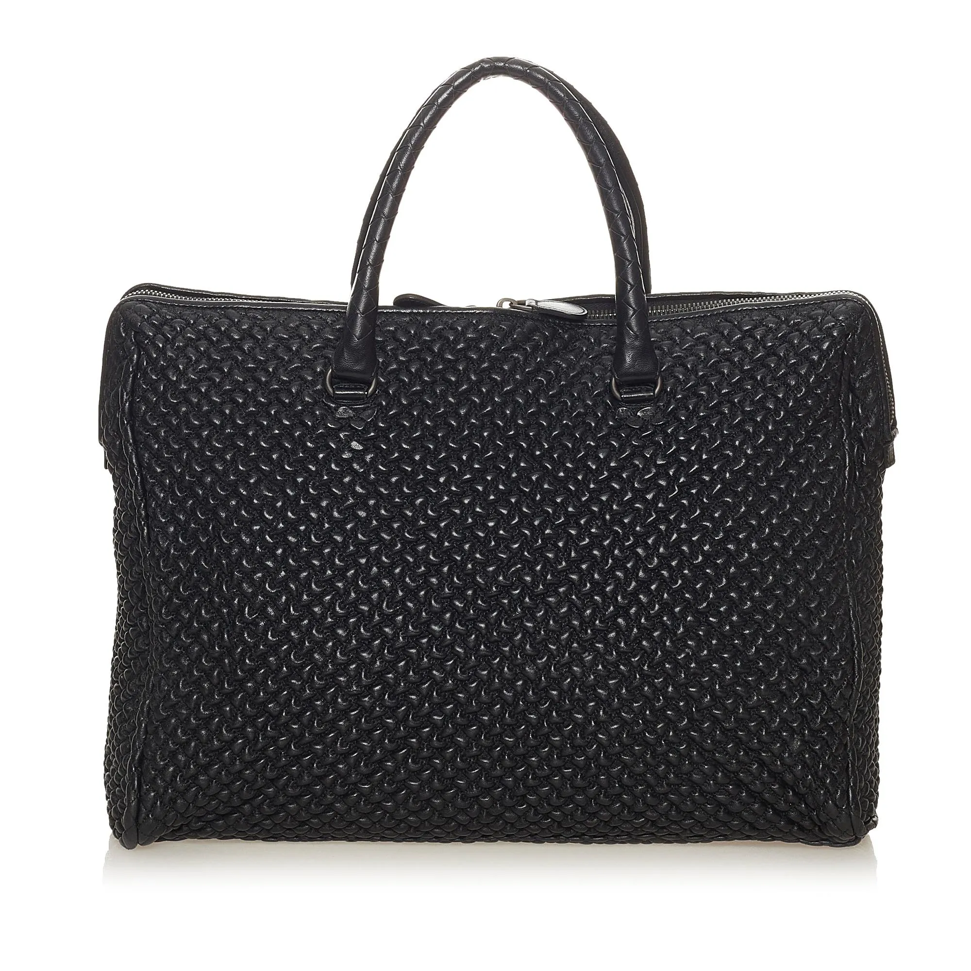 Bottega Veneta Quilted Leather Business Bag (SHG-27723)