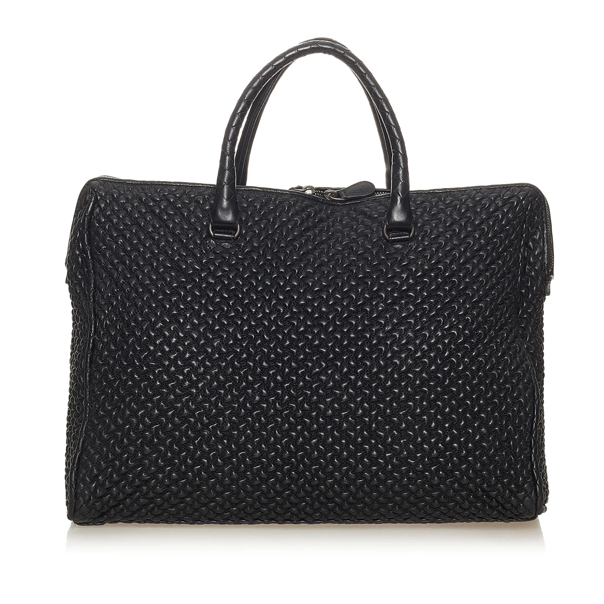 Bottega Veneta Quilted Leather Business Bag (SHG-27723)