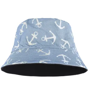 Bucket Hat - Light Blue Anchor