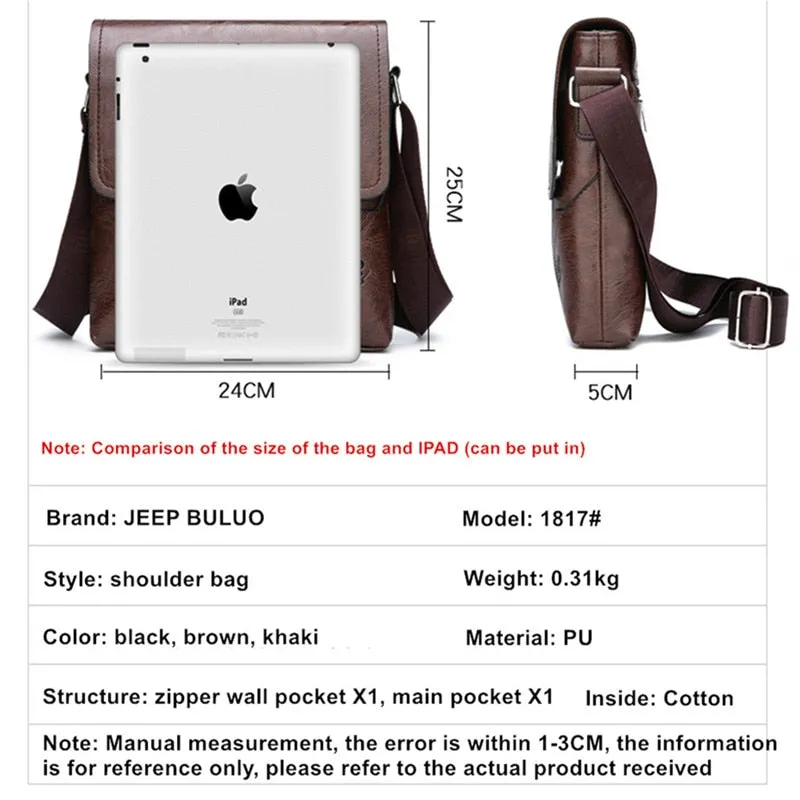 Capacity Messenger Fashion Men Tote Bags Casual Men Shoulder Crossbody Bags High Quality Male Bag PU Leather Handbag