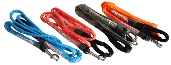 Carbon Offroad Beastline Winch Rope Dog Lead Kit 2m x 8mm Stainless Hardware