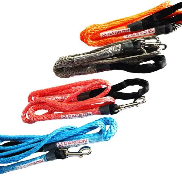 Carbon Offroad Beastline Winch Rope Dog Lead Kit 2m x 8mm Stainless Hardware