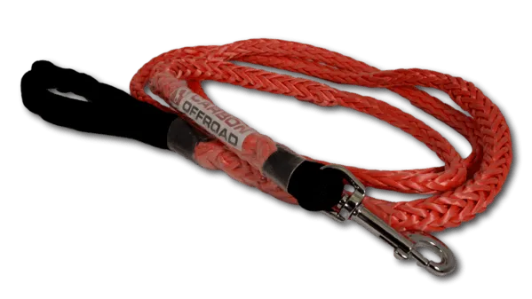 Carbon Offroad ORANGE Beastline Winch Rope Dog Lead Kit 2m x 8mm Stainless Hardware