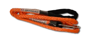 Carbon Offroad ORANGE Beastline Winch Rope Dog Lead Kit 2m x 8mm Stainless Hardware