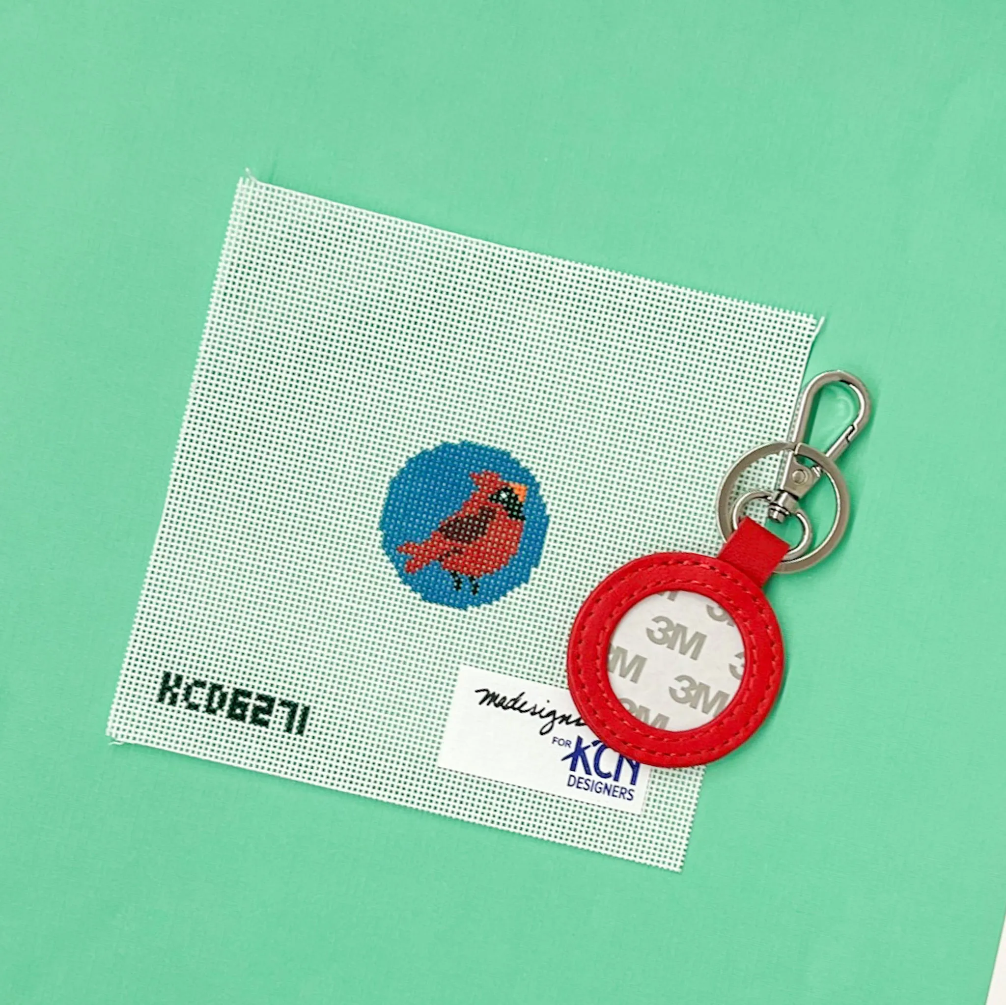 Cardinal on Blue Key Fob Kit