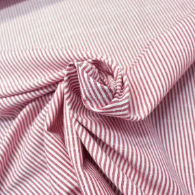 Chambray Stripe Home Furnishing Fabric - Red