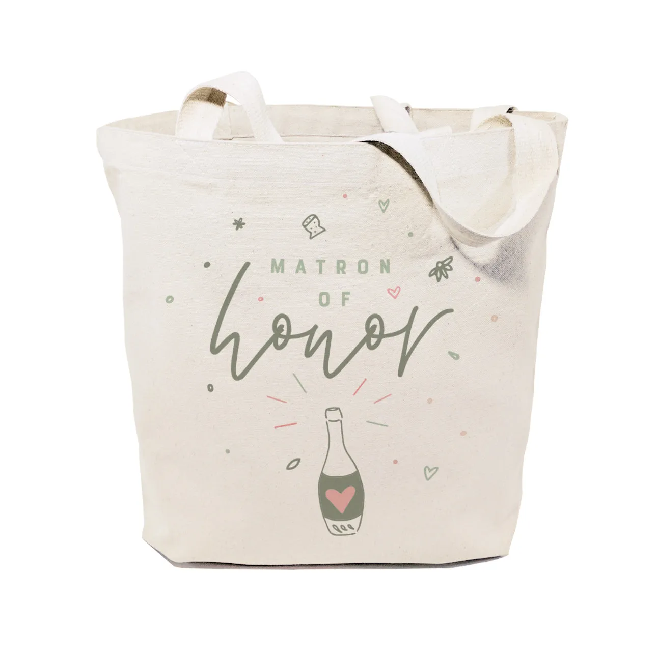 Champagne Celebration Matron of Honor Wedding Cotton Canvas Tote Bag by The Cotton & Canvas Co.