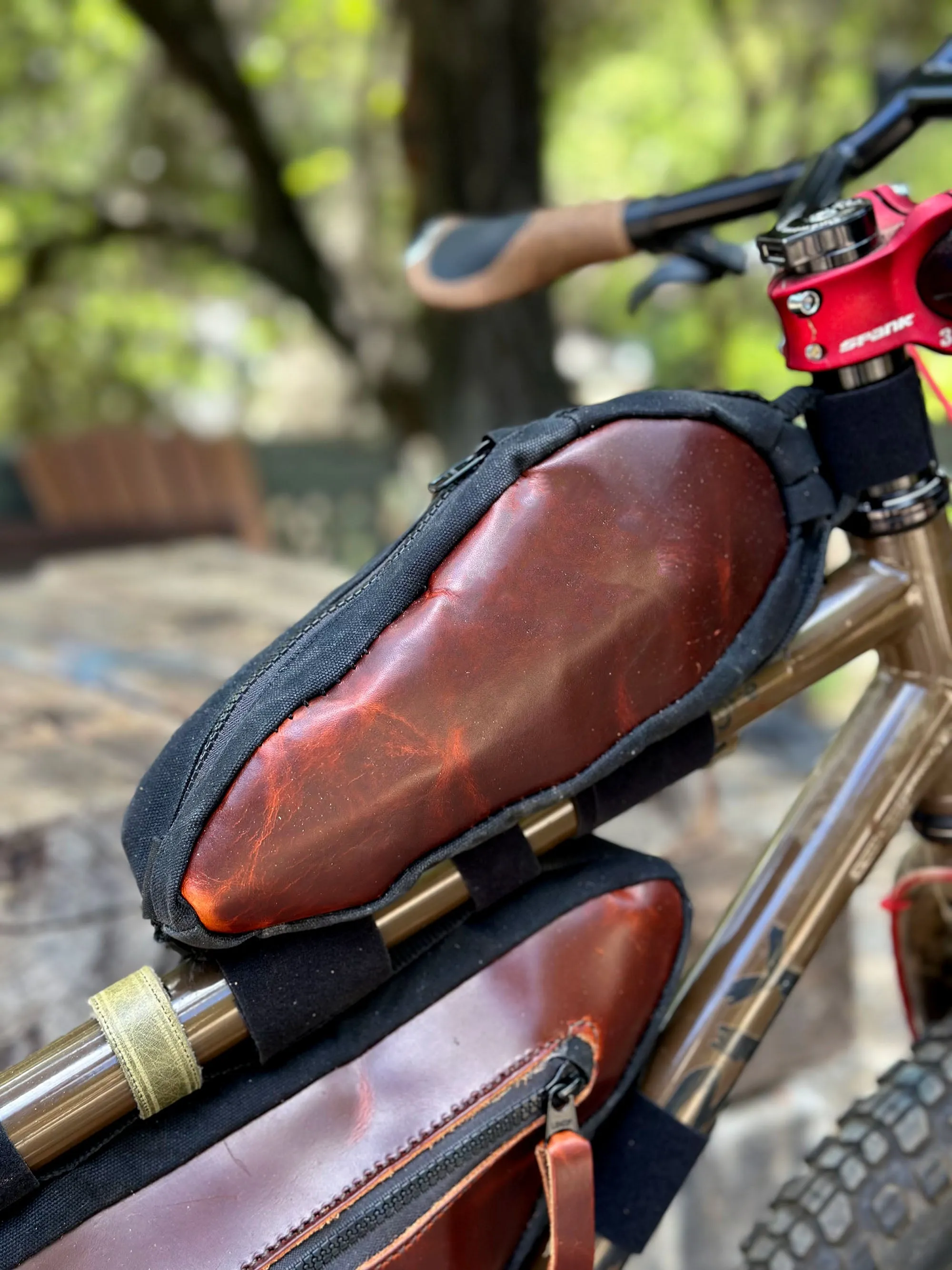 Chocolate Brown Leather Dopp Top Tube Bag