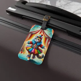 Circus Cat Clown - Luggage Tag - Travel Birthday Gift