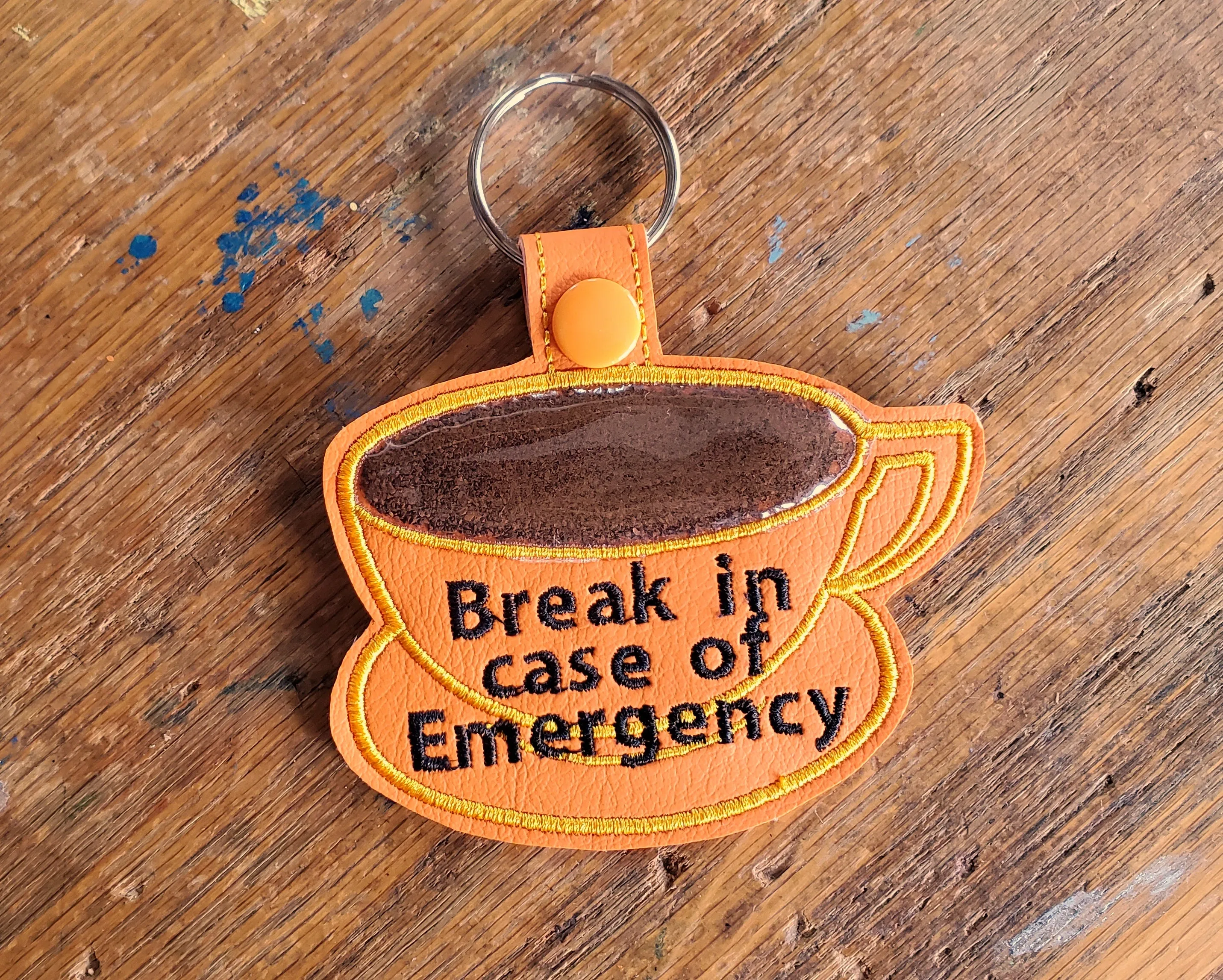 Coffee Emergency Keychain: Orange